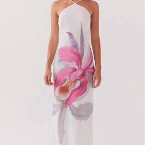 Peppermayo Floral Maxi Dress - Pink and White